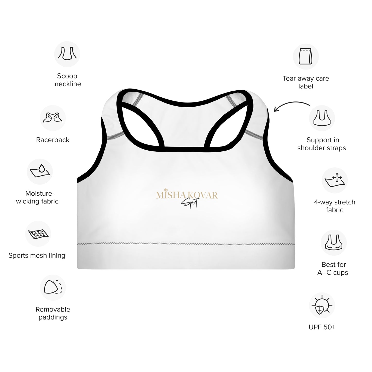 "Misha Kovar Sport" Gepolsterter Sport-BH Damen