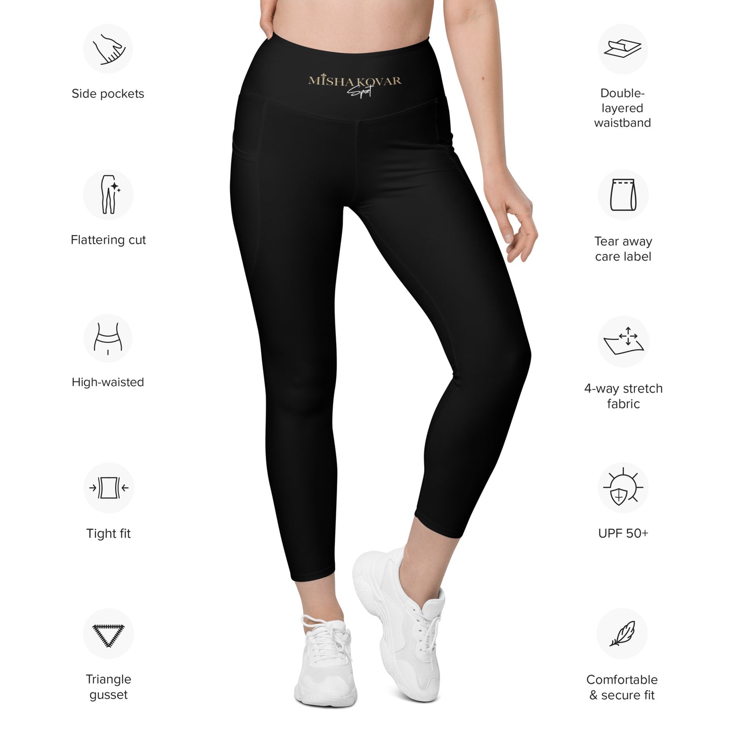 "Misha Kovar Sport" Leggings mit Taschen Damen