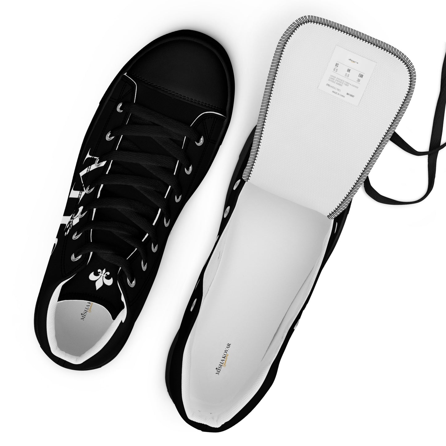 Misha Kovar "Glamorous" Leinenschuhe für Herren (schwarz)