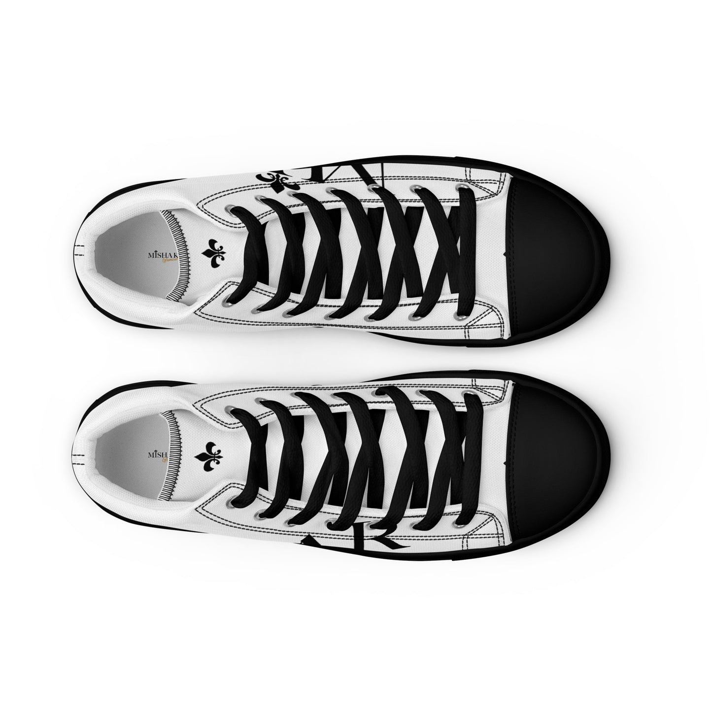 Misha Kovar "Glamourus" Leinenschuhe für Herren (weiß-schwarz)