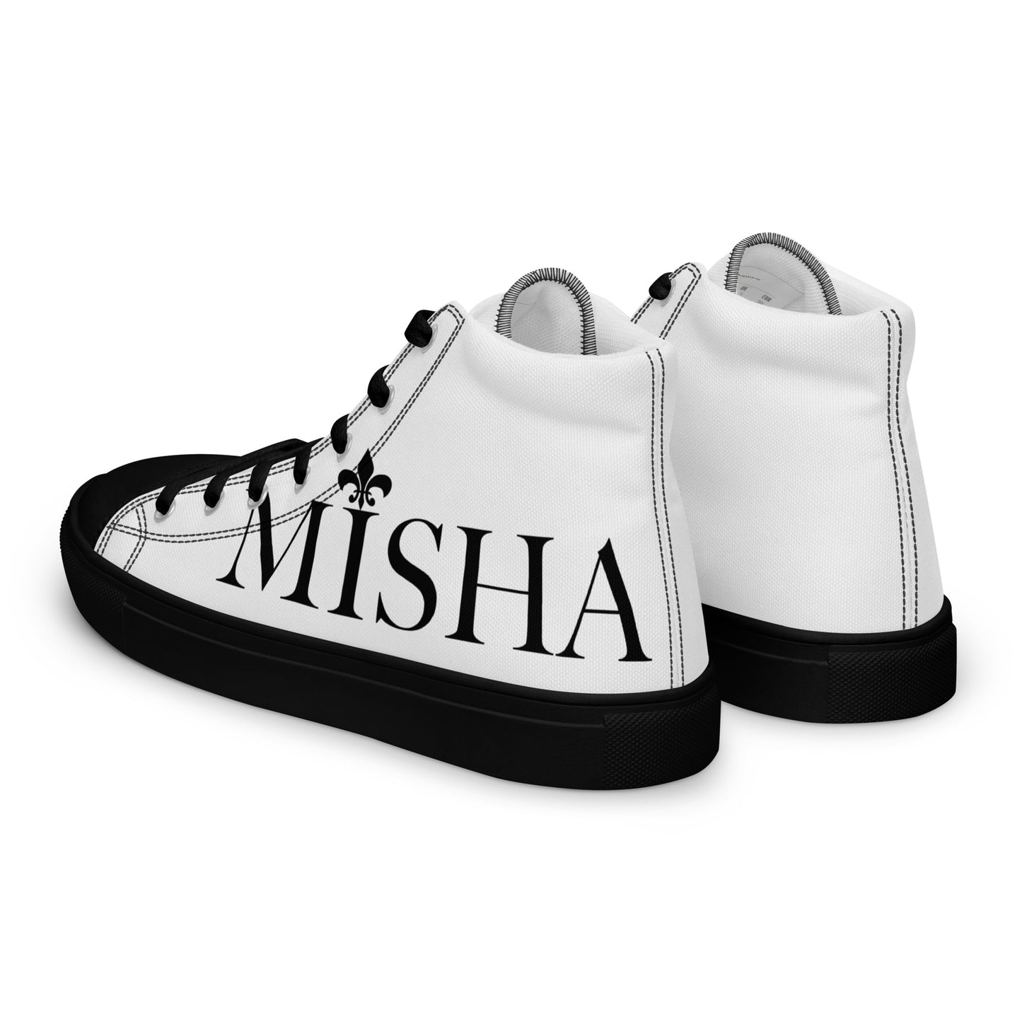 Misha Kovar "Glamourus" Leinenschuhe für Herren (weiß-schwarz)