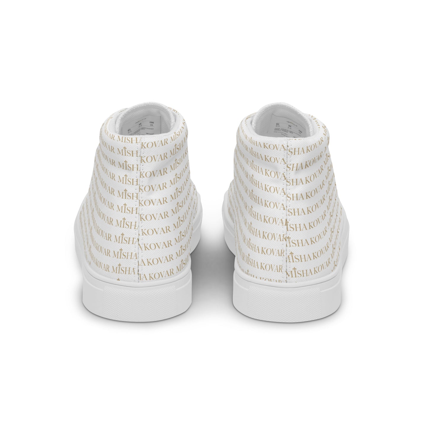 Misha Kovar "Glamorous" High-Top Leinenschuhe für Damen (weiß - gold)