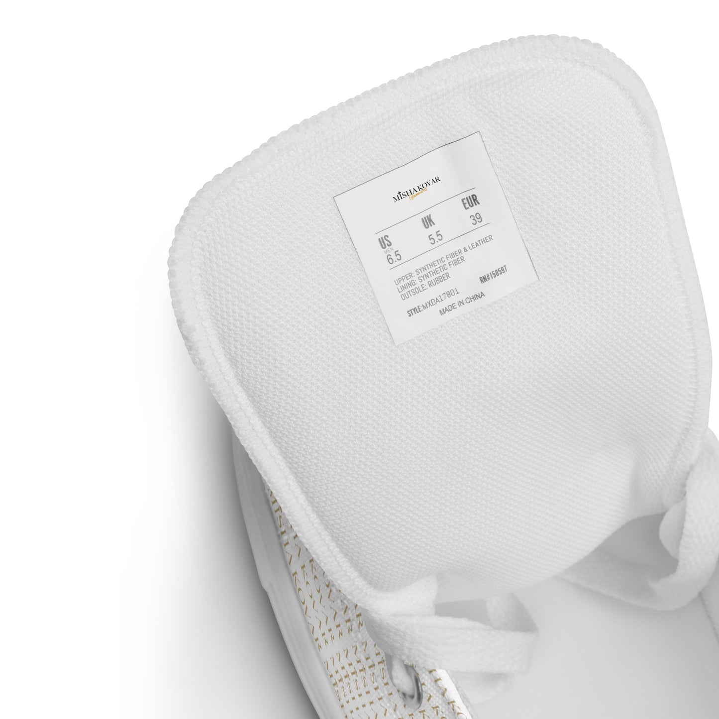 Misha Kovar "Glamorous" High-Top Leinenschuhe für Damen (weiß - gold)